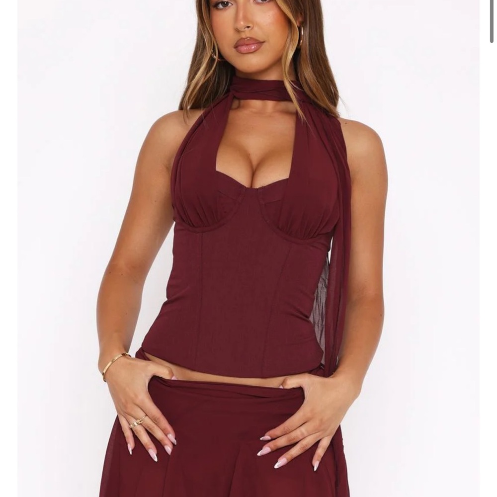 White Fox Match Maker Bustier Burgundy